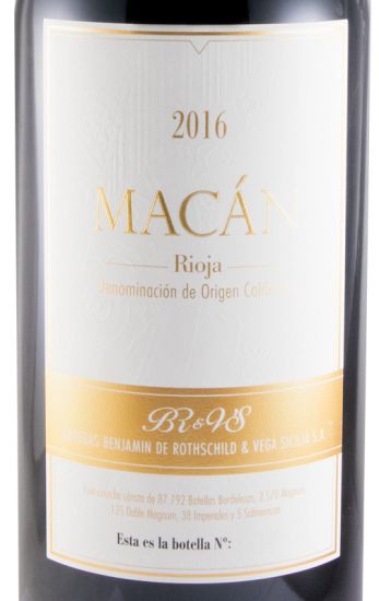 2016 Benjamin de Rothschild & Vega-Sicilia Macán Rioja tinto 3L