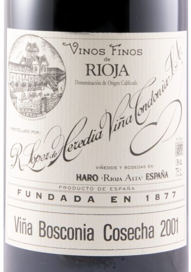 2001 López de Heredia Viña Bosconia Gran Reserva red