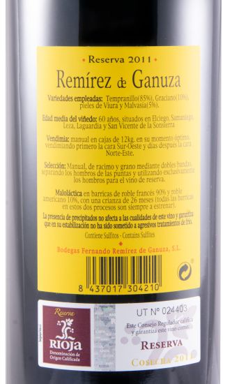 2011 Remírez de Ganuza Reserva Rioja tinto