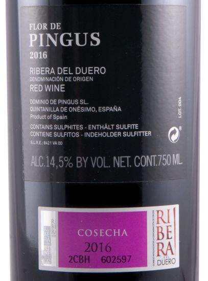 2016 Flor de Pingus Ribera del Duero tinto