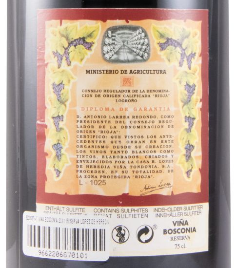 2011 López de Heredia Viña Bosconia Reserva tinto