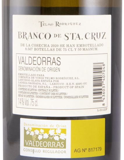 2020 Telmo Rodríguez white de Sta. Cruz Valdeorras white