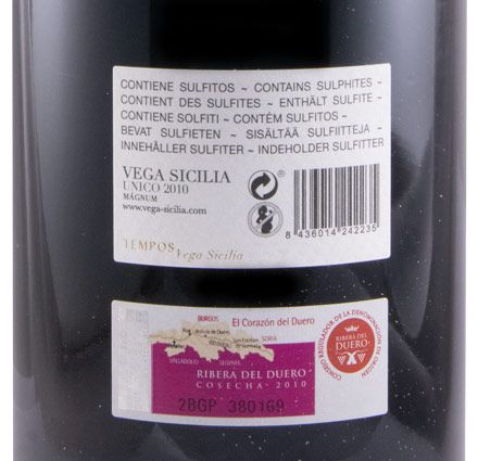 2010 Vega-Sicilia Unico Ribera del Duero red 1.5L