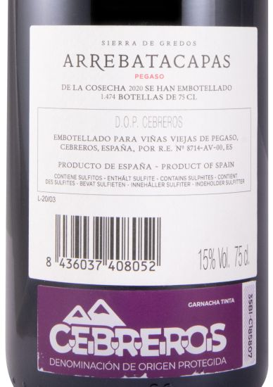 2020 Telmo Rodríguez Pegaso Arrebatacapas Sierra de Gredos tinto