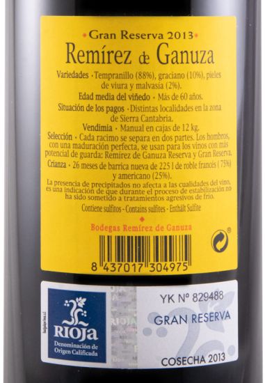 2013 Remírez de Ganuza Gran Reserva Rioja tinto