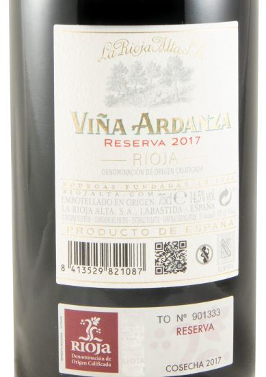 2017 La Rioja Alta Viña Ardanza Reserva red