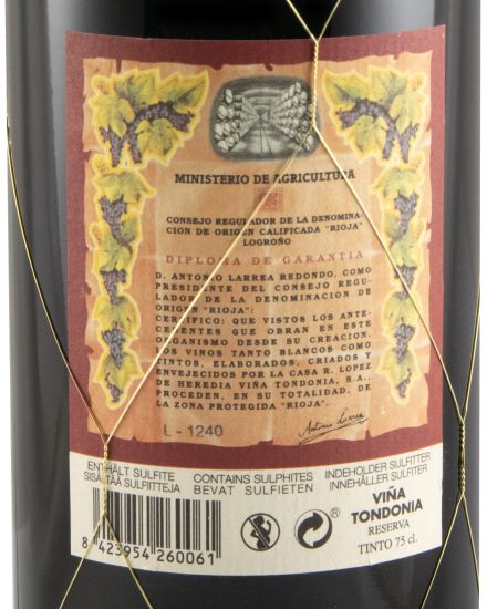 2012 López de Heredia Viña Tondonia Reserva tinto