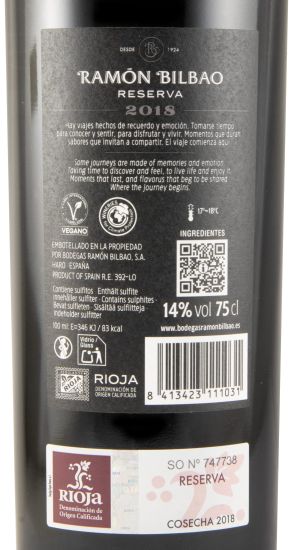 2018 Ramón Bilbao Reserva red