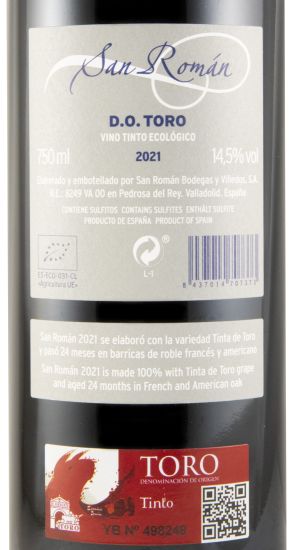 2021 Bodegas San Román Toro biológico tinto