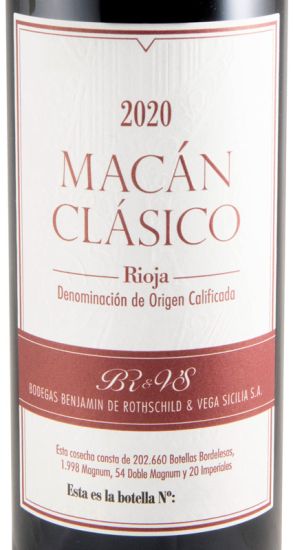 2020 Benjamin de Rothschild & Vega-Sicilia Macán Clásico Rioja tinto