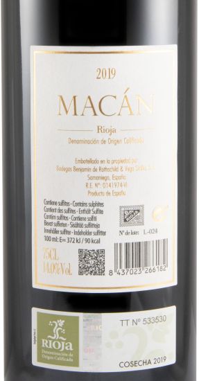 2019 Benjamin de Rothschild & Vega-Sicilia Macán Rioja tinto