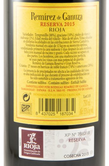 2015 Remírez de Ganuza Gran Reserva Rioja tinto