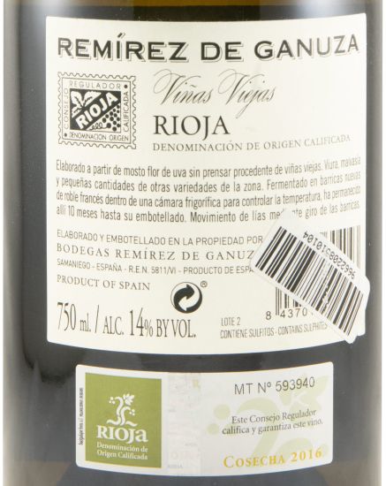 2016 Remírez de Ganuza Rioja branco
