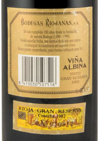 1982 Bodegas Riojanas Viña Albina Gran Reserva tinto