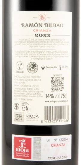 2022 Ramón Bilbao Crianza red