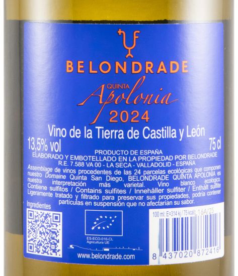 2024 Belondrade Quinta Apolonia Castilla y Léon organic white
