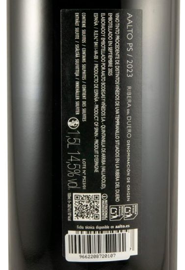2023 Bodegas Aalto PS Ribera del Duero tinto 1,5L