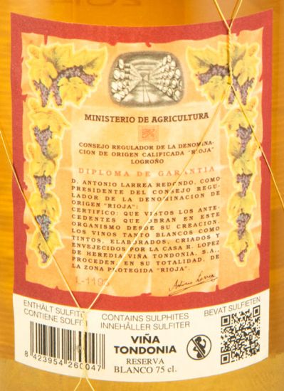 2014 López de Heredia Viña Tondonia Reserva branco