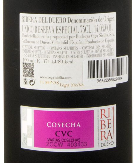 Vega-Sicilia Unico Reserva Especial Ribera del Duero 2024 Release tinto