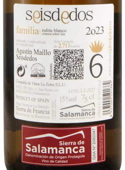 2023 Seisdedos Familia Sierra de Salamanca white