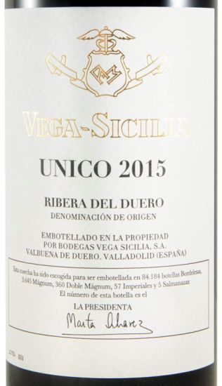 2015 Vega-Sicilia Unico Ribera del Duero tinto