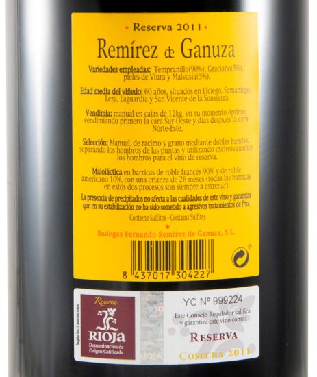 2011 Remírez de Ganuza Reserva Rioja tinto 1,5L