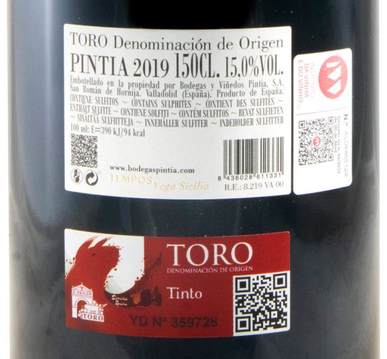 2019 Pintia Toro red 1.5L