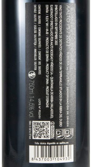 2023 Bodegas Aalto PS Ribera del Duero tinto