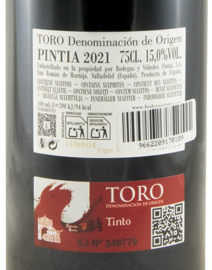 2021 Pintia Toro tinto