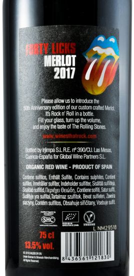 2017 Rolling Stones Fifty Years Merlot tinto