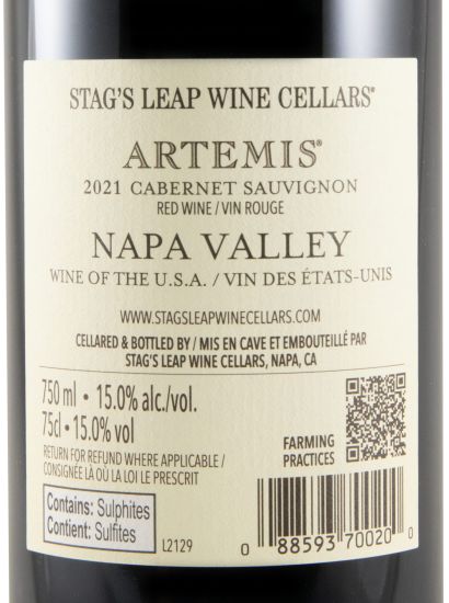 2021 Stag's Leap Artemis Cabernet Sauvignon tinto