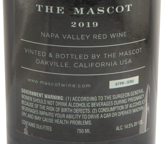 2019 The Mascot Napa Valley red