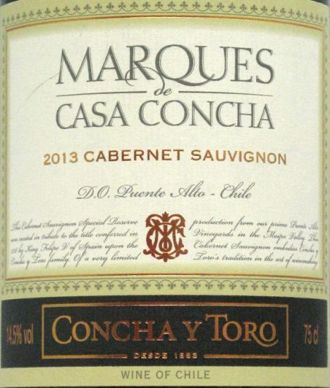 2013 Concha Y Toro Marques de Casa Concha Cabernet Sauvignon tinto