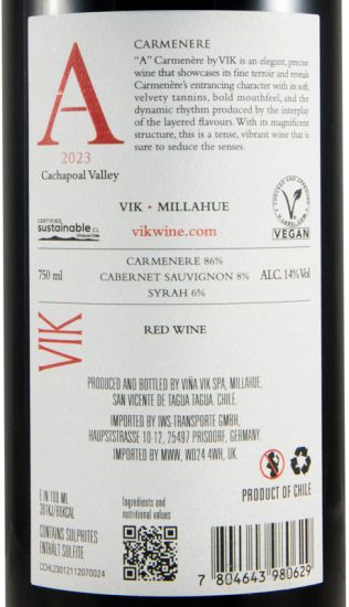 2023 VIK A Carmenere Millahue tinto