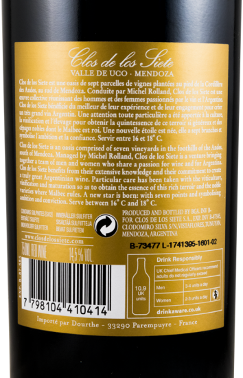 2013 Clos de los Siete by Michel Rolland red