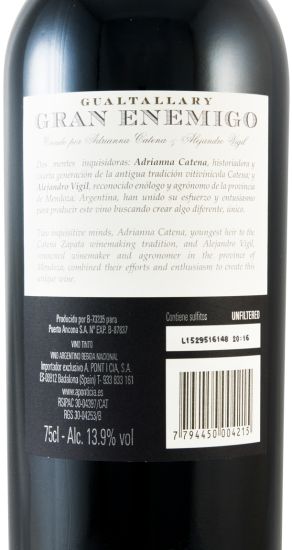 2011 Gran Enemigo Gualtallary Mendoza red