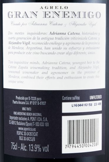 2011 Gran Enemigo Agrelo Cabernet Franc Mendoza red