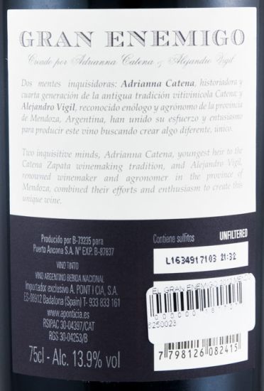 2012 Gran Enemigo Mendoza tinto