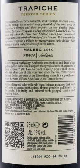 2010 Trapiche Viña Ambrosia tinto
