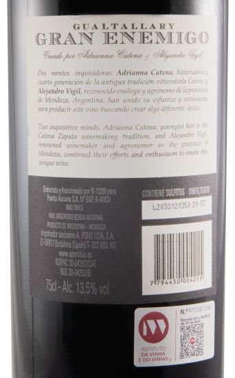 2016 Gran Enemigo Gualtallary Mendoza red