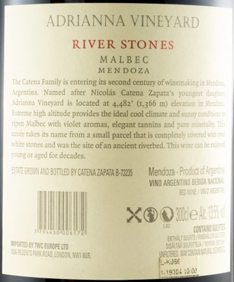 2016 Catena Zapata Adrianna Vineyard River Stones red 3L