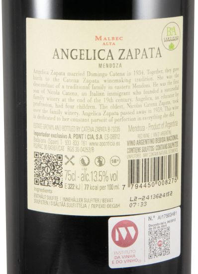 2020 Catena Zapata Angelica Zapata Malbec red