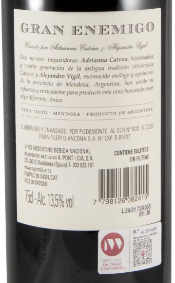 2020 Gran Enemigo Mendoza tinto