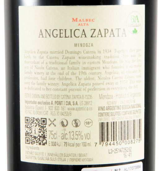 2021 Catena Zapata Angelica Zapata Alta Malbec red