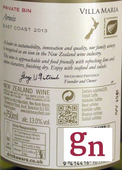 2013 Villa Maria Arneis East Coast Private Bin branco
