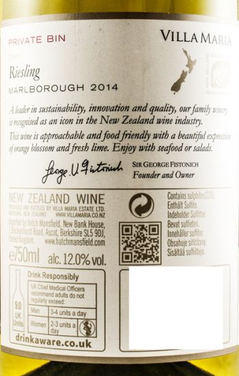 2014 Villa Maria Riesling Private Bin branco