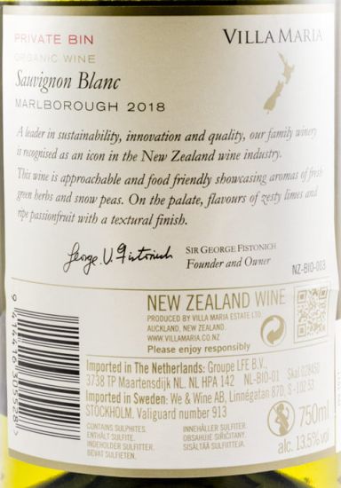 2018 Villa Maria Private Bin Sauvignon Blanc Marlborough white