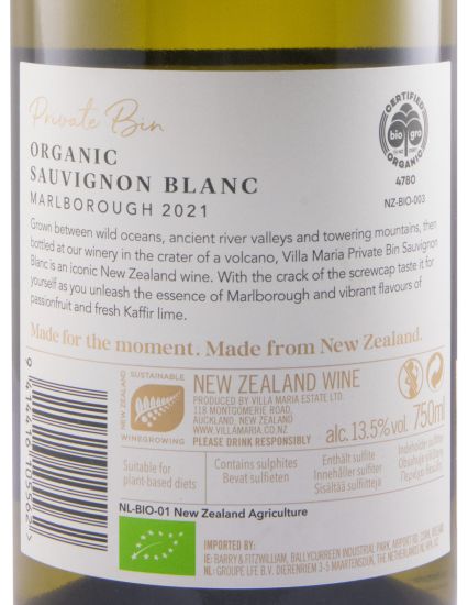 2021 Villa Maria Private Bin Sauvignon Blanc Marlborough biológico branco