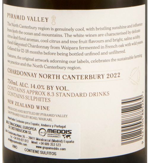 2022 Pyramid Valley Chardonnay North Canterbury branco