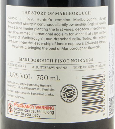 2024 Hunter's Pinot Noir Marlborough tinto